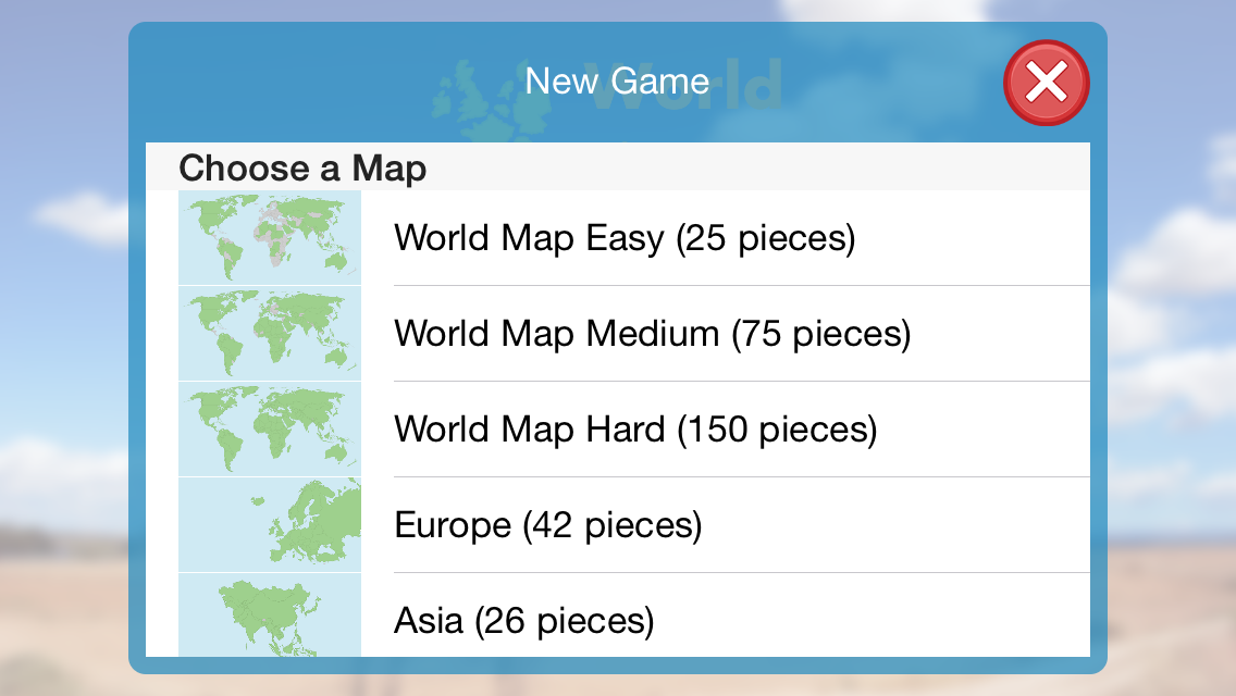 World Jigsaw Screenshot